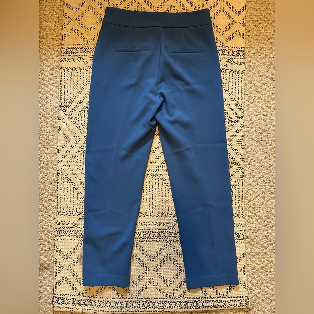 Veronica Beard Renzo Slim-Leg Crop Pants Trousers Bluebell Blue Sz 8 - Picture 6 of 10